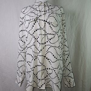 Equipment Signature Stars Align Silk Black And White Womens Shirt Sz M